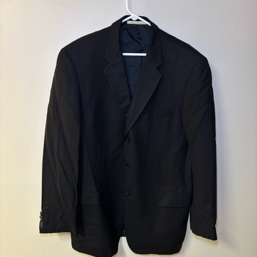 Joseph Abboud mens Black wool sport coat jacket blazer 43L Vintage Class…
